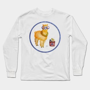 Llama going for a swim Long Sleeve T-Shirt